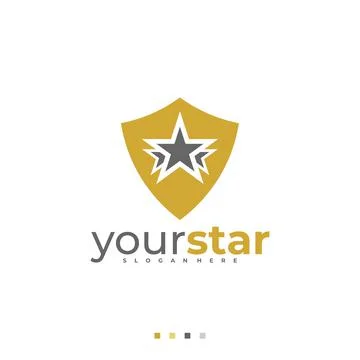 Shield Star logo vector template, Creative Star logo design concepts Stock Illustration