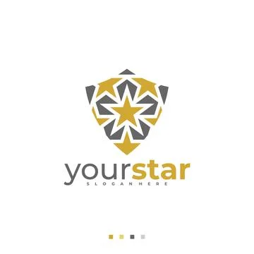 Shield Star logo vector template, Creative Star logo design concepts Stock Illustration