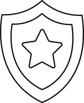 Shield star outline Stock Illustration