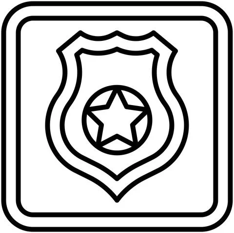 Shield with star sign icon, wayfinding sign vector Stock Illustration