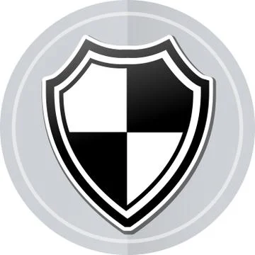 Shield sticker icon Stock Illustration