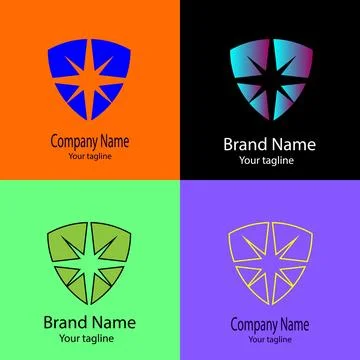 Shield of Strength and Light Logo Stock Illustration