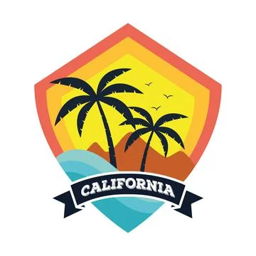 Shield surf patch Illustrazione stock