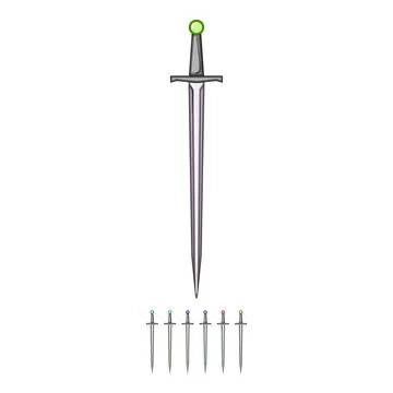 Shield sword knight cartoon vector graphic Stock Illustration