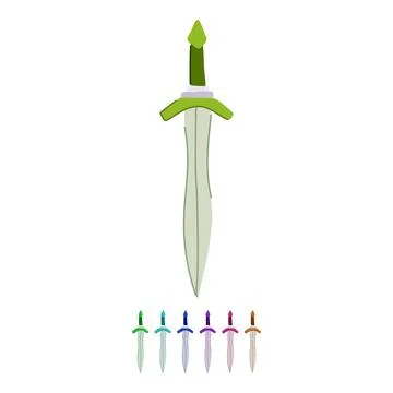 Shield sword knight vector cartoon graphic Stock Illustration