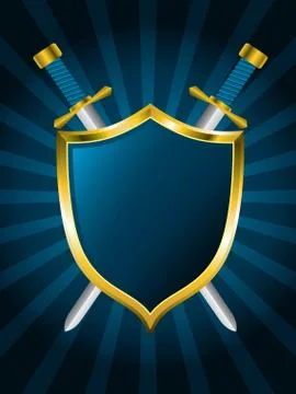 Shield with swords Stock Illustration
