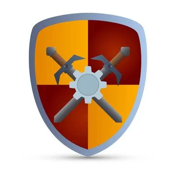 Shield with swords Stock Illustration