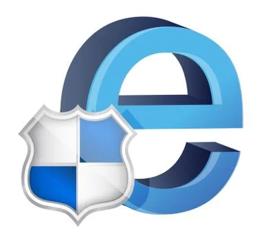 Shield with symbol for internet. illustration design Stock-Illustration