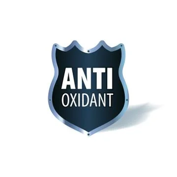 Shield symbol with the words Antioxidant, vector icon Stock Illustration