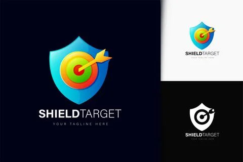 Shield target logo design with gradient Stock Illustration