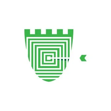 Shield target Logo designs template. Shield combined with arrow and target sign. Stock Illustration