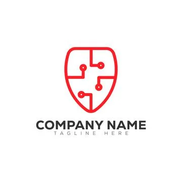 Shield tech logo Stock Illustration