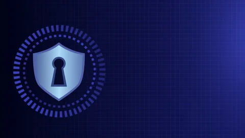 Shield Technology of Cyber Security Video Animated Background Stock Footage 342783960