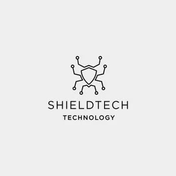 Shield technology logo vector networking protect symbol icon イラスト素材