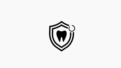 Shield with teeth icon, protect product concept animation on background Stock Footage 260902680