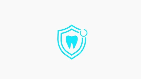 Shield with teeth icon , protect product concept animation on background Stock Footage 260902684