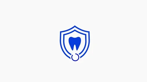 Shield with teeth icon , protect product concept animation on background Video stock 260902686
