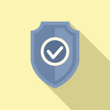 Shield threat icon flat vector. Hacker error Stock Illustration