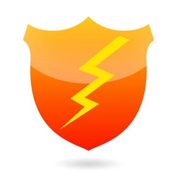 Shield with thunderbolt Stock Illustration