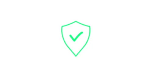 Shield with tick animated outline icon with alpha channel. shield with tick.. Stock Footage 260533136
