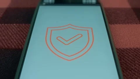 Shield with tick mark icon, presentation Stock Footage 309829795