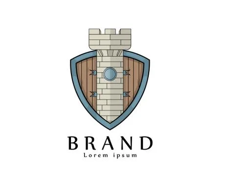 Shield Tower logo Stock Illustration