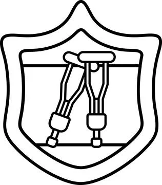 A shield with two crutches on it Stockillustratie