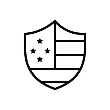 Shield USA flag icon. Simple line, outline vector elements of America icons for 库存插图