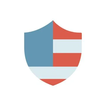 Shield USA flag icon. Simple color vector elements of America icons for ui and Illustrazione stock
