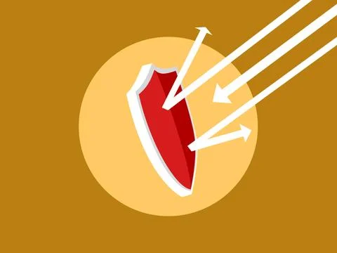 Shield used to protect against the risks of economic downturns Stock Illustration