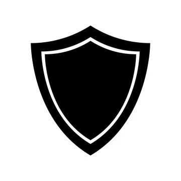 Shield vector icon, full black Stock Illustration