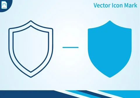 Shield vector icon mark illustration with outline and solid designs. Stock-Illustration