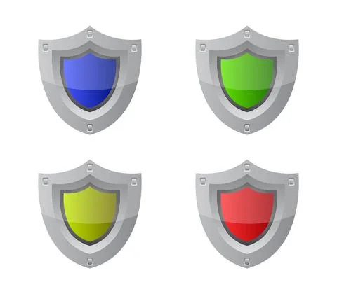 Shield in vector on white background Stock Illustration