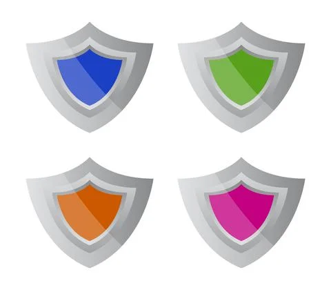 Shield in vector on white background Stock Illustration