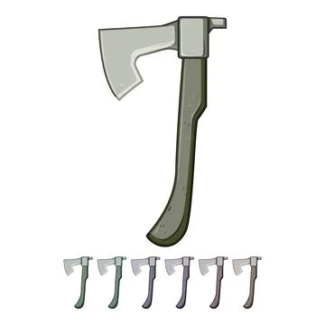 Shield viking axe cartoon vector graphic Illustration