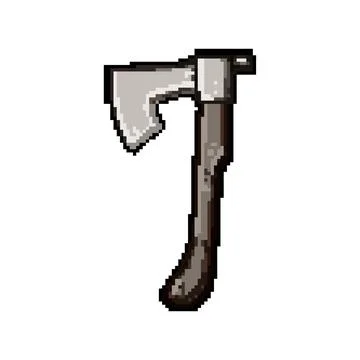 Shield viking axe pixel art vector illustration Illustrazione stock