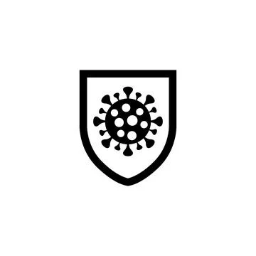 Shield virus corona logo vector design Stock Illustration