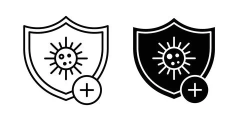 Shield virus icon Illustration designs pack for Web Stock Illustration