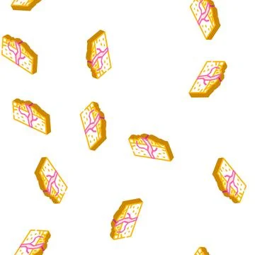 Shield volcano isometric icon seamless pattern color Stock Illustration
