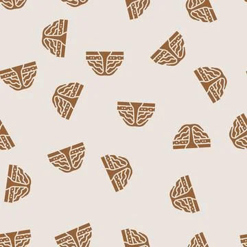 Shield volcano lava glyph seamless pattern Stock Illustration