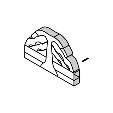 Shield volcano lava isometric icon vector illustration Illustrazione stock