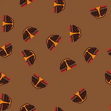 Shield volcano lava vector seamless pattern Stock Illustration