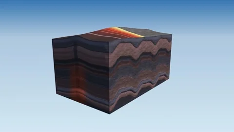 Shield volcano rift zone thermal block diagram volcanology cross Stock Footage 343016392