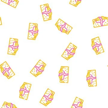 Shield volcano vector seamless pattern color Stock Illustration