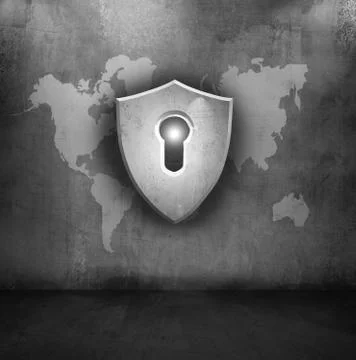 Shield on wall Stock Photos
