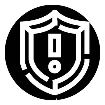Shield warning icon representing security threat alert イラスト素材