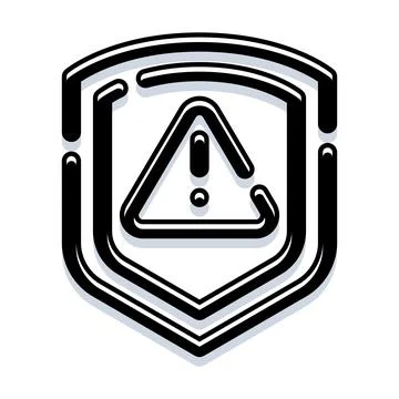Shield warning icon symbolizing digital security and caution 스톡 일러스트