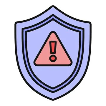 Shield warning icon symbolizing digital security alert Stockillustratie