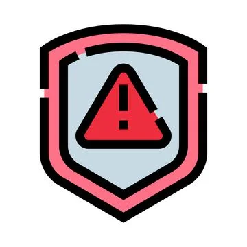 Shield with warning sign indicating caution and security Stockillustratie
