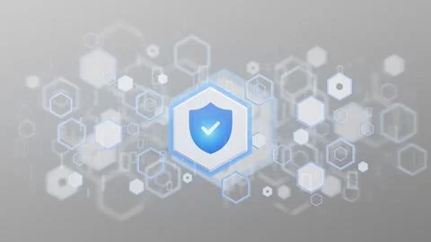 Shield web security concept on a background 3d rendering Stock Illustration